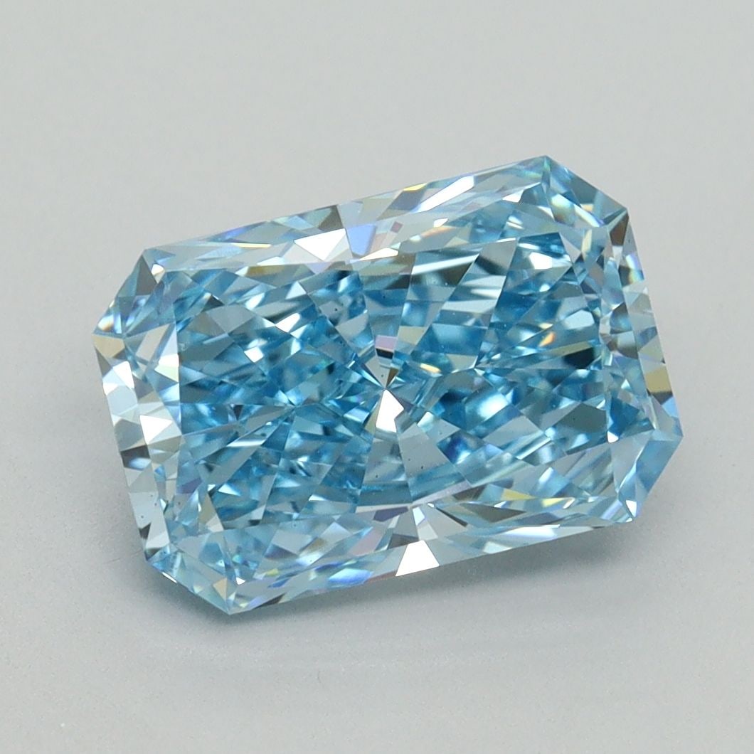 Loose Diamond - RADIANT 3.01ct Fancy Vivid Blue VS2: Loose Diamond - RADIANT 3.01ct Fancy Vivid Blue VS2 Source: This is a real non-mined Diamond that has been grown in a lab Shape: RADIANT Carats: 3.01 Color: Fancy Vivid Blue Certification: IGI Video: