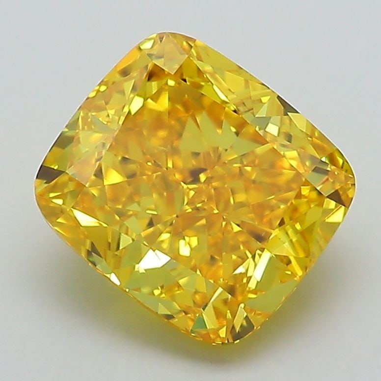 Loose Diamond - CUSHION MODIFIED 2.66ct Fancy Vivid Yellow VS1: Loose Diamond - CUSHION MODIFIED 2.66ct Fancy Vivid Yellow VS1 Source: This is a real non-mined Diamond that has been grown in a lab Shape: CUSHION MODIFIED Carats: 2.66 Color: Fancy Vivid Yellow Cert