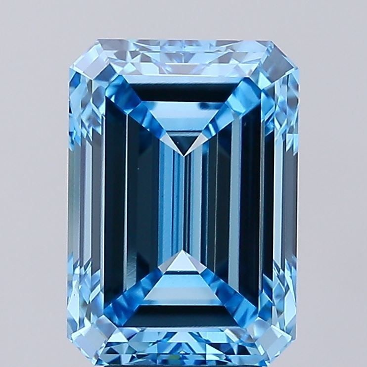 Loose Diamond - EMERALD 5.02ct Fancy Vivid Blue VS1: Loose Diamond - EMERALD 5.02ct Fancy Vivid Blue VS1 Source: This is a real non-mined Diamond that has been grown in a lab Shape: EMERALD Carats: 5.02 Color: Fancy Vivid Blue Certification: IGI Video: