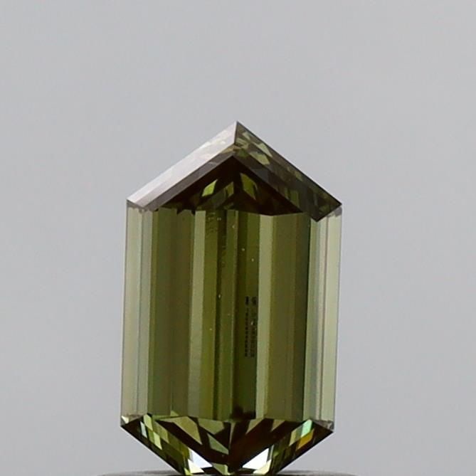Loose Diamond - HEXAGONAL 0.76ct Fancy Intense Brownish Green VS1: Loose Diamond - HEXAGONAL 0.76ct Fancy Intense Brownish Green VS1 Source: This is a real non-mined Diamond that has been grown in a lab Shape: HEXAGONAL Carats: 0.76 Color: Fancy Intense Brownish Gree