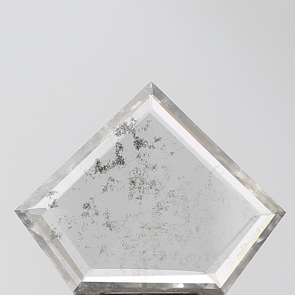 Loose Diamond - SHIELD 2.33ct Salt and Pepper I1: Loose Diamond - SHIELD 2.33ct Salt and Pepper I1 Source: This is a real non-mined Diamond that has been grown in a lab Shape: SHIELD Carats: 2.33 Color: Salt and Pepper Certification: NONE Video:
