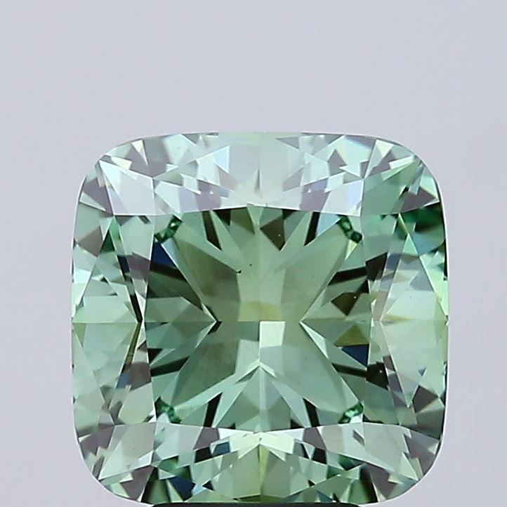 Loose Diamond - CUSHION MODIFIED 5.08ct Fancy Vivid Green VS1: Loose Diamond - CUSHION MODIFIED 5.08ct Fancy Vivid Green VS1 Source: This is a real non-mined Diamond that has been grown in a lab Shape: CUSHION MODIFIED Carats: 5.08 Color: Fancy Vivid Green Certif
