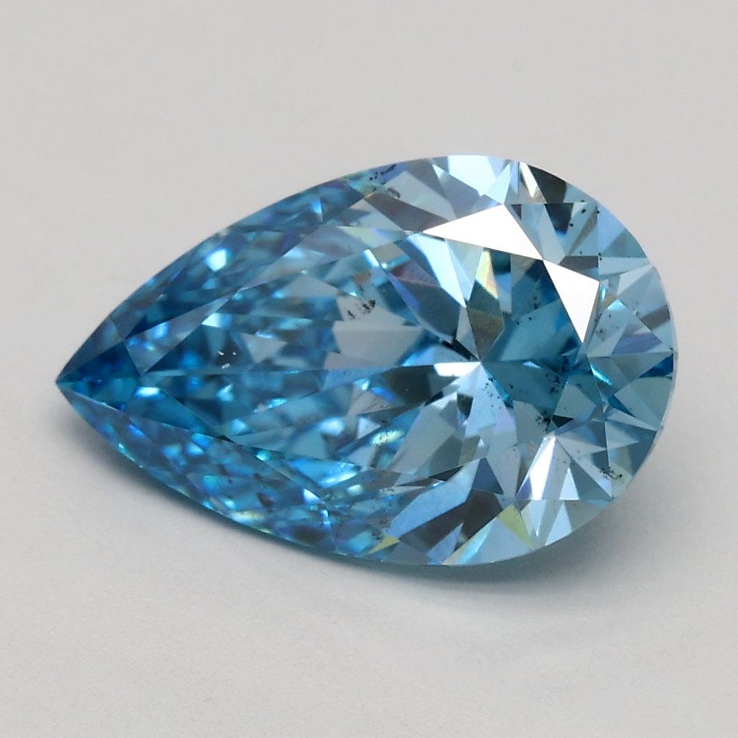 Loose Diamond - PEAR 2.06ct Fancy Vivid Blue SI1: Loose Diamond - PEAR 2.06ct Fancy Vivid Blue SI1 Source: This is a real non-mined Diamond that has been grown in a lab Shape: PEAR Carats: 2.06 Color: Fancy Vivid Blue Certification: IGI Video:
