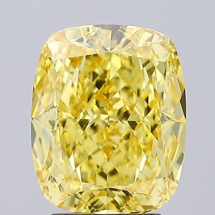 Loose Diamond - CUSHION MODIFIED 2.81ct Fancy Vivid Yellow VS1: Loose Diamond - CUSHION MODIFIED 2.81ct Fancy Vivid Yellow VS1 Source: This is a real non-mined Diamond that has been grown in a lab Shape: CUSHION MODIFIED Carats: 2.81 Color: Fancy Vivid Yellow Cert
