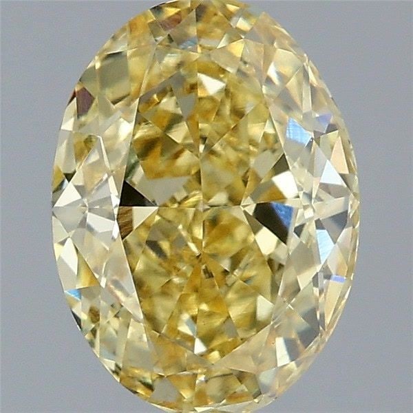Loose Diamond - OVAL 2.1ct Fancy Intense Yellow VS1: Loose Diamond - OVAL 2.1ct Fancy Intense Yellow VS1 Source: This is a real non-mined Diamond that has been grown in a lab Shape: OVAL Carats: 2.1 Color: Fancy Intense Yellow Certification: IGI Video:
