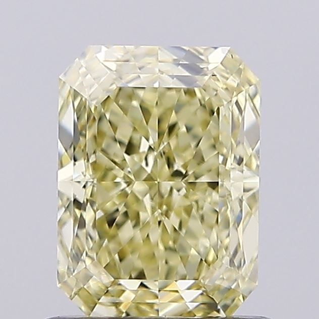 Loose Diamond - RADIANT 1.06ct Fancy Light Yellow VS2: Loose Diamond - RADIANT 1.06ct Fancy Light Yellow VS2 Source: This is a real non-mined Diamond that has been grown in a lab Shape: RADIANT Carats: 1.06 Color: Fancy Light Yellow Certification: IGI Vid
