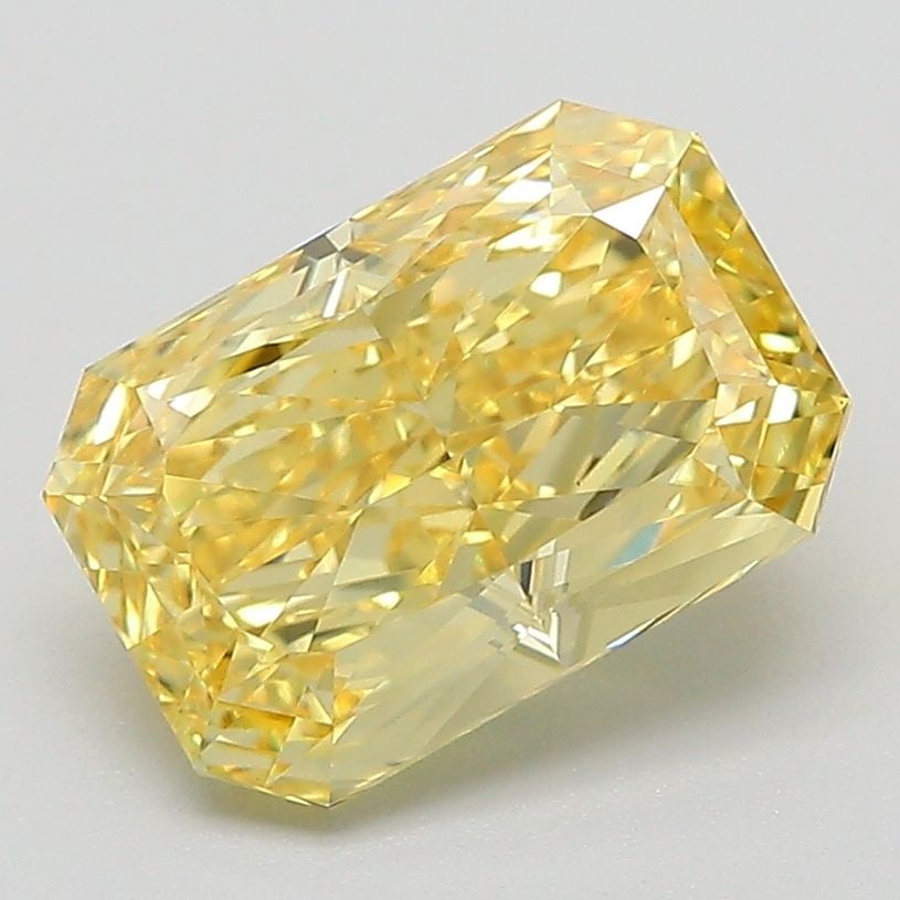 Loose Diamond - RADIANT 2.56ct Fancy Vivid Yellow VVS2: Loose Diamond - RADIANT 2.56ct Fancy Vivid Yellow VVS2 Source: This is a real non-mined Diamond that has been grown in a lab Shape: RADIANT Carats: 2.56 Color: Fancy Vivid Yellow Certification: IGI Th