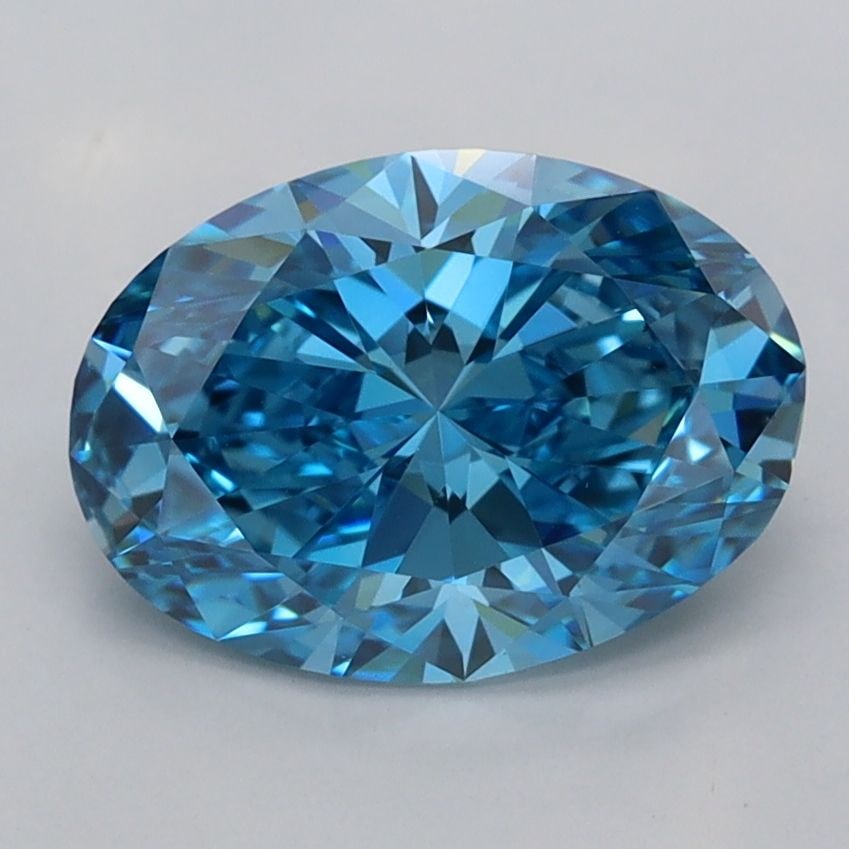 Loose Diamond - OVAL 2.01ct Fancy Vivid Blue VVS2: Loose Diamond - OVAL 2.01ct Fancy Vivid Blue VVS2 Source: This is a real non-mined Diamond that has been grown in a lab Shape: OVAL Carats: 2.01 Color: Fancy Vivid Blue Certification: IGI Video: