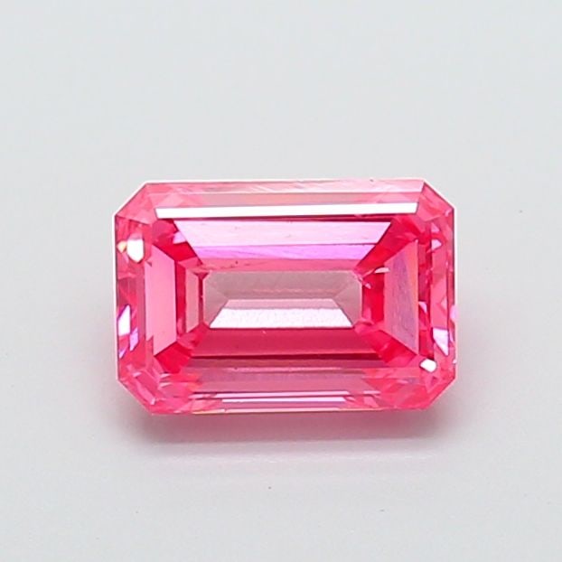 Loose Diamond - EMERALD 1.21ct Fancy Vivid Pink SI2: Loose Diamond - EMERALD 1.21ct Fancy Vivid Pink SI2 Source: This is a real non-mined Diamond that has been grown in a lab Shape: EMERALD Carats: 1.21 Color: Fancy Vivid Pink Certification: NONE