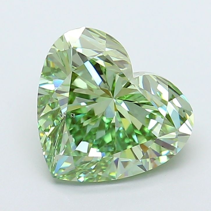 Loose Diamond - HEART 4.04ct Fancy Vivid Green VS2: Loose Diamond - HEART 4.04ct Fancy Vivid Green VS2 Source: This is a real non-mined Diamond that has been grown in a lab Shape: HEART Carats: 4.04 Color: Fancy Vivid Green Certification: IGI Video: