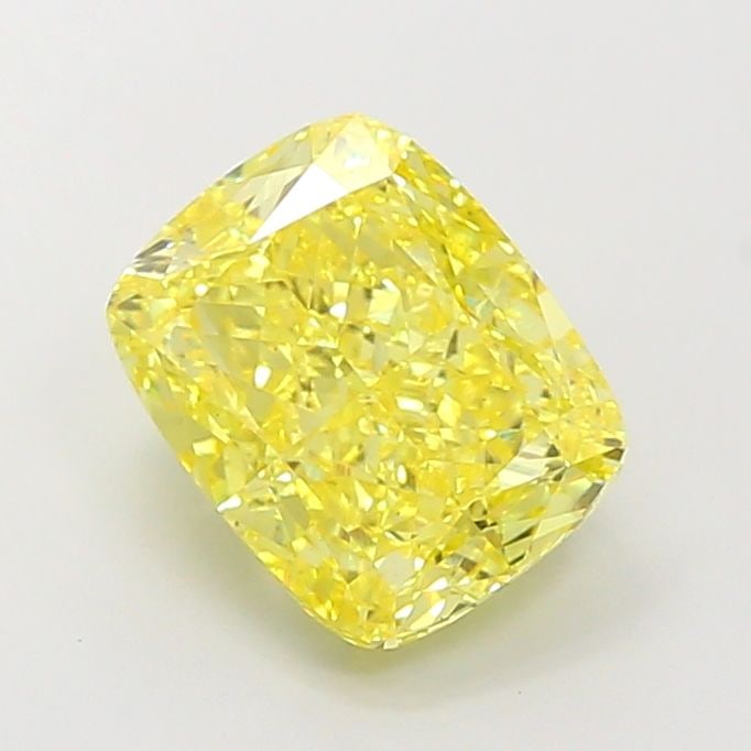 Loose Diamond - CUSHION MODIFIED 4.61ct Fancy Vivid Yellow VS2: Loose Diamond - CUSHION MODIFIED 4.61ct Fancy Vivid Yellow VS2 Source: This is a real non-mined Diamond that has been grown in a lab Shape: CUSHION MODIFIED Carats: 4.61 Color: Fancy Vivid Yellow Cert