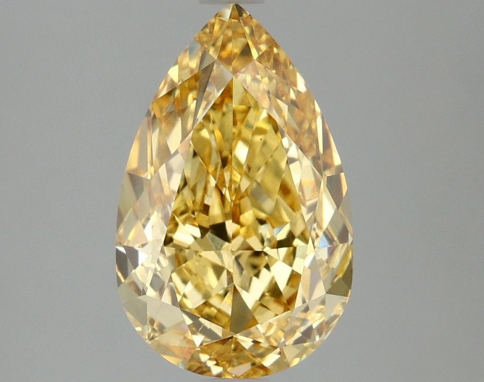 Loose Diamond - PEAR 3.08ct Fancy Vivid Yellow VS1: Loose Diamond - PEAR 3.08ct Fancy Vivid Yellow VS1 Source: This is a real non-mined Diamond that has been grown in a lab Shape: PEAR Carats: 3.08 Color: Fancy Vivid Yellow Certification: IGI Video: