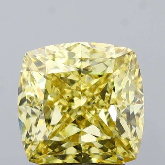 Loose Diamond - CUSHION MODIFIED 2.52ct Fancy Intense Yellow VS1: Loose Diamond - CUSHION MODIFIED 2.52ct Fancy Intense Yellow VS1 Source: This is a real non-mined Diamond that has been grown in a lab Shape: CUSHION MODIFIED Carats: 2.52 Color: Fancy Intense Yellow 