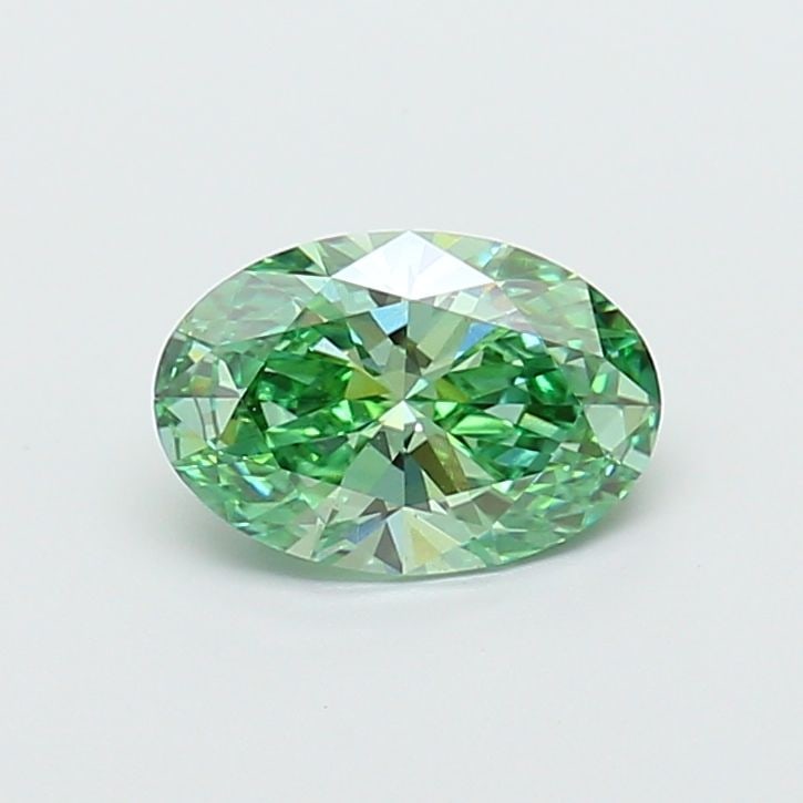 Loose Diamond - OVAL 1.28ct Fancy Vivid Green VS1: Loose Diamond - OVAL 1.28ct Fancy Vivid Green VS1 Source: This is a real non-mined Diamond that has been grown in a lab Shape: OVAL Carats: 1.28 Color: Fancy Vivid Green Certification: IGI Video:
