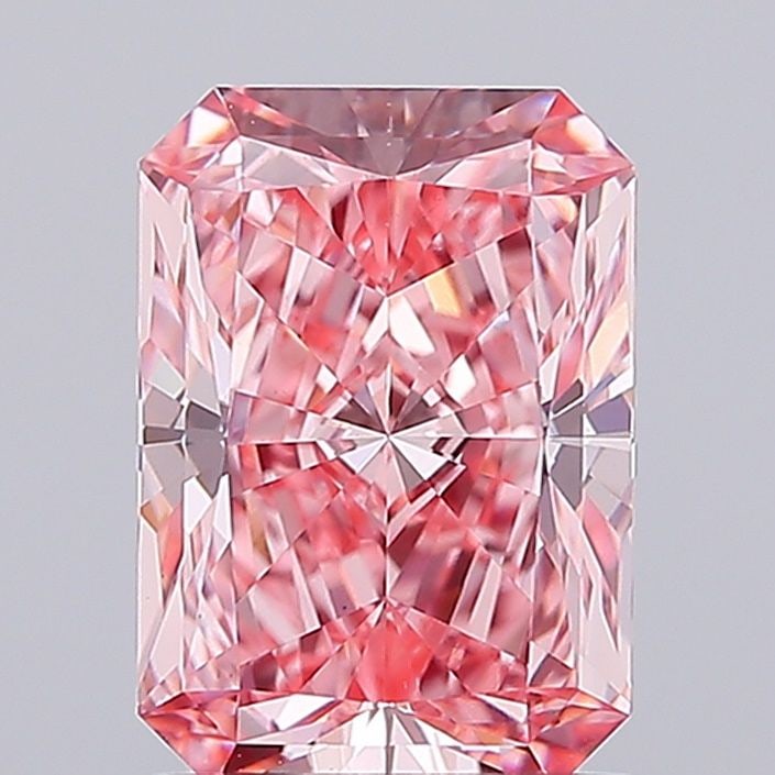 Loose Diamond - RADIANT 1.73ct Fancy Vivid Pink VS1: Loose Diamond - RADIANT 1.73ct Fancy Vivid Pink VS1 Source: This is a real non-mined Diamond that has been grown in a lab Shape: RADIANT Carats: 1.73 Color: Fancy Vivid Pink Certification: IGI Video: