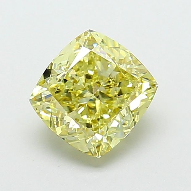 Loose Diamond - CUSHION MODIFIED 2.31ct Fancy Intense Yellow VS2: Loose Diamond - CUSHION MODIFIED 2.31ct Fancy Intense Yellow VS2 Source: This is a real non-mined Diamond that has been grown in a lab Shape: CUSHION MODIFIED Carats: 2.31 Color: Fancy Intense Yellow 