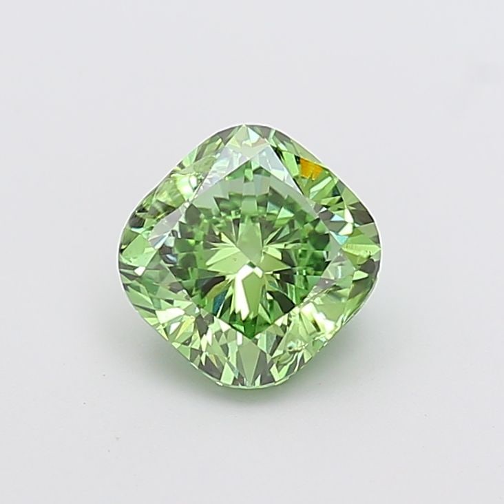 Loose Diamond - CUSHION MODIFIED 2.01ct Fancy Vivid Green VS1: Loose Diamond - CUSHION MODIFIED 2.01ct Fancy Vivid Green VS1 Source: This is a real non-mined Diamond that has been grown in a lab Shape: CUSHION MODIFIED Carats: 2.01 Color: Fancy Vivid Green Certif