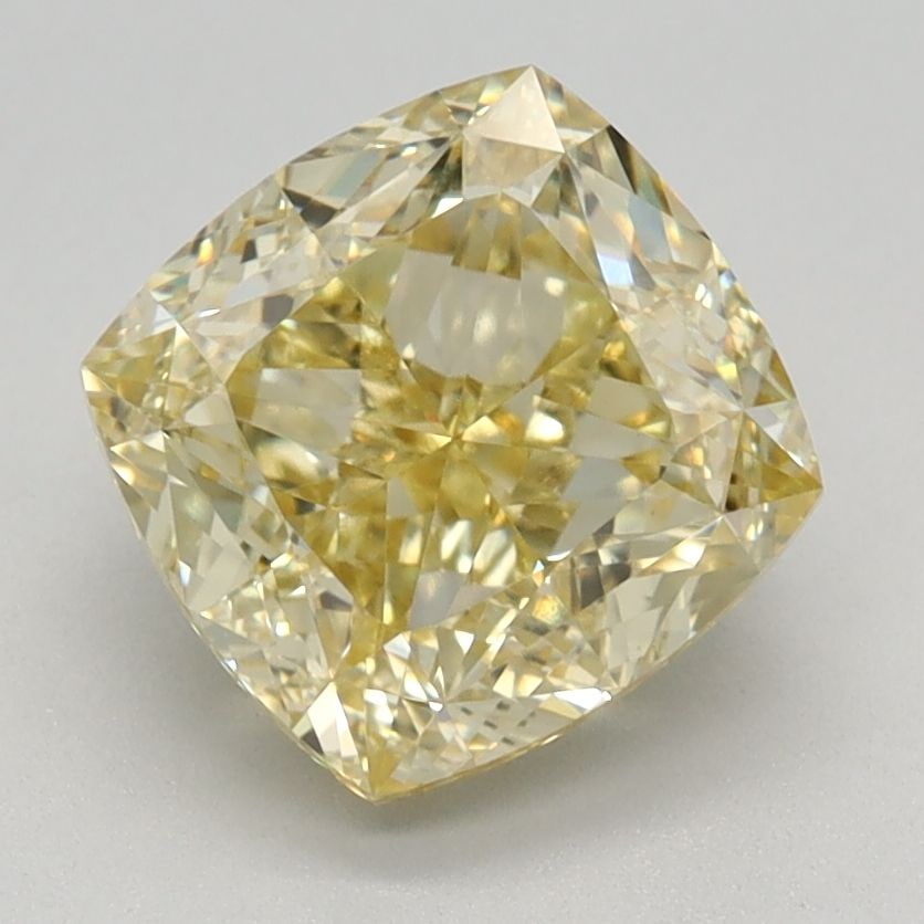 Loose Diamond - CUSHION MODIFIED 2.21ct Fancy Intense Yellow VS1: Loose Diamond - CUSHION MODIFIED 2.21ct Fancy Intense Yellow VS1 Source: This is a real non-mined Diamond that has been grown in a lab Shape: CUSHION MODIFIED Carats: 2.21 Color: Fancy Intense Yellow 