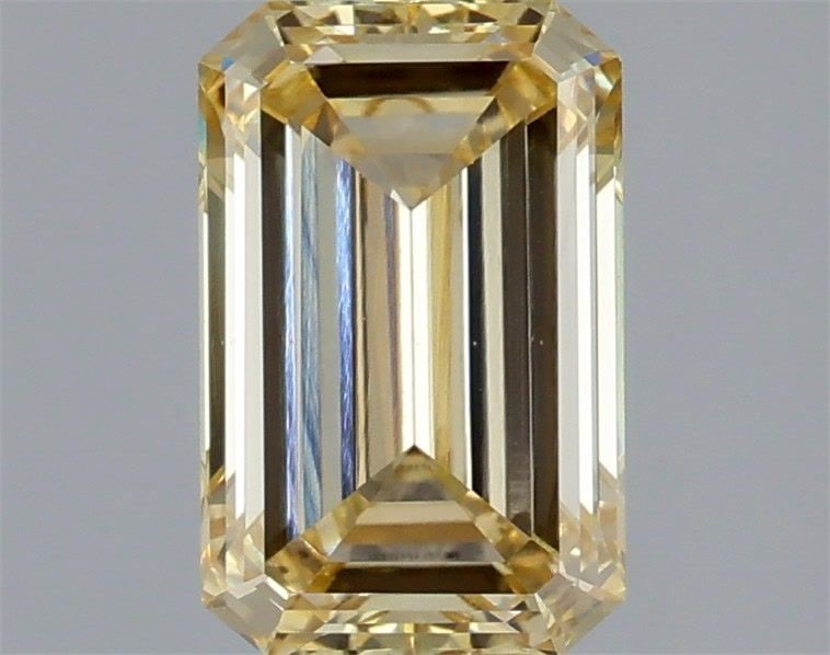 Loose Diamond - EMERALD 1.54ct Fancy Light Yellow VS1: Loose Diamond - EMERALD 1.54ct Fancy Light Yellow VS1 Source: This is a real non-mined Diamond that has been grown in a lab Shape: EMERALD Carats: 1.54 Color: Fancy Light Yellow Certification: IGI Vid
