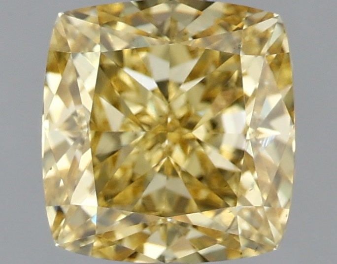 Loose Diamond - CUSHION MODIFIED 1.81ct Fancy Intense Yellow VS1: Loose Diamond - CUSHION MODIFIED 1.81ct Fancy Intense Yellow VS1 Source: This is a real non-mined Diamond that has been grown in a lab Shape: CUSHION MODIFIED Carats: 1.81 Color: Fancy Intense Yellow 