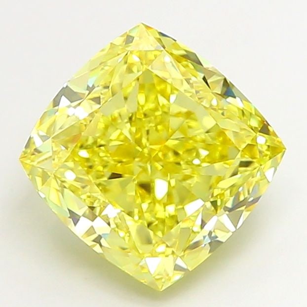 Loose Diamond - CUSHION MODIFIED 4.1ct Fancy Vivid Yellow VVS2: Loose Diamond - CUSHION MODIFIED 4.1ct Fancy Vivid Yellow VVS2 Source: This is a real non-mined Diamond that has been grown in a lab Shape: CUSHION MODIFIED Carats: 4.1 Color: Fancy Vivid Yellow Certi