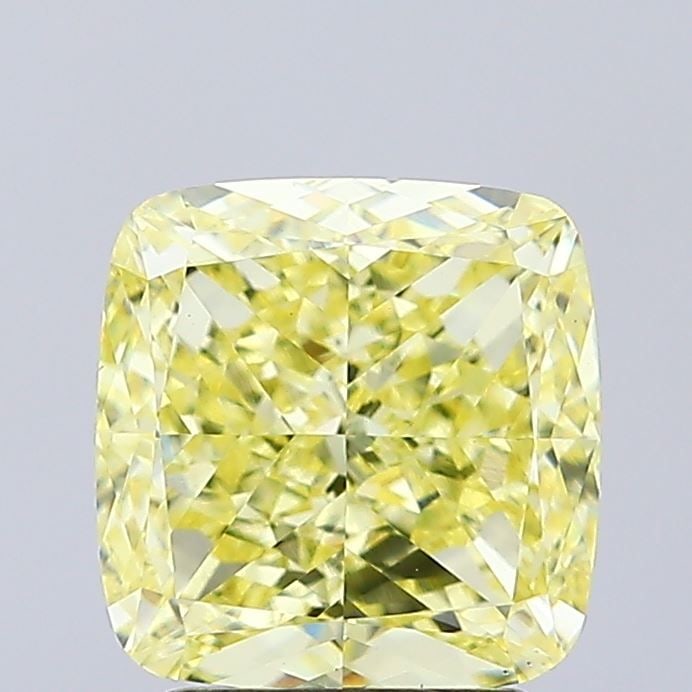 Loose Diamond - CUSHION MODIFIED 2.5ct Fancy Yellow VS1: Loose Diamond - CUSHION MODIFIED 2.5ct Fancy Yellow VS1 Source: This is a real non-mined Diamond that has been grown in a lab Shape: CUSHION MODIFIED Carats: 2.5 Color: Fancy Yellow Certification: