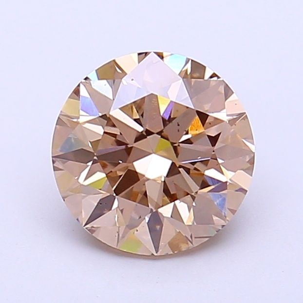 Ideal Loose Diamond - ROUND 1.51ct Fancy Light Brown VS2: Ideal Loose Diamond - ROUND 1.51ct Fancy Light Brown VS2 Source: This is a real non-mined Diamond that has been grown in a lab Shape: ROUND Carats: 1.51 Color: Fancy Light Brown Certification: IGI Vid