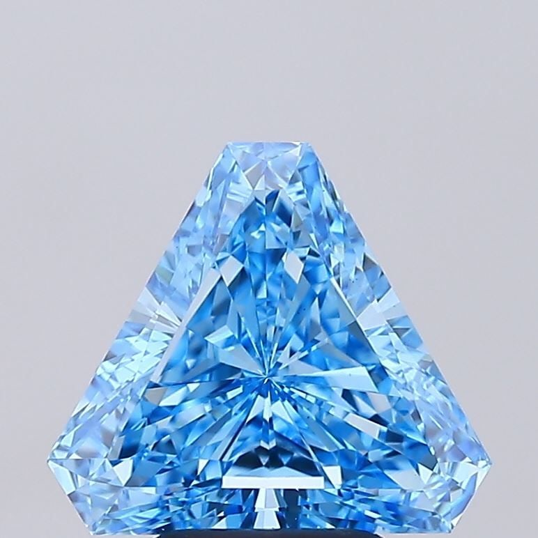 Loose Diamond - TRIANGULAR 3.25ct Fancy Vivid Blue VS1: Loose Diamond - TRIANGULAR 3.25ct Fancy Vivid Blue VS1 Source: This is a real non-mined Diamond that has been grown in a lab Shape: TRIANGULAR Carats: 3.25 Color: Fancy Vivid Blue Certification: IGI V