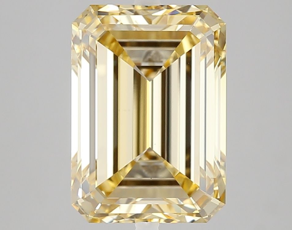 Loose Diamond - EMERALD 5.02ct Fancy Yellow VVS2: Loose Diamond - EMERALD 5.02ct Fancy Yellow VVS2 Source: This is a real non-mined Diamond that has been grown in a lab Shape: EMERALD Carats: 5.02 Color: Fancy Yellow Certification: IGI Video:
