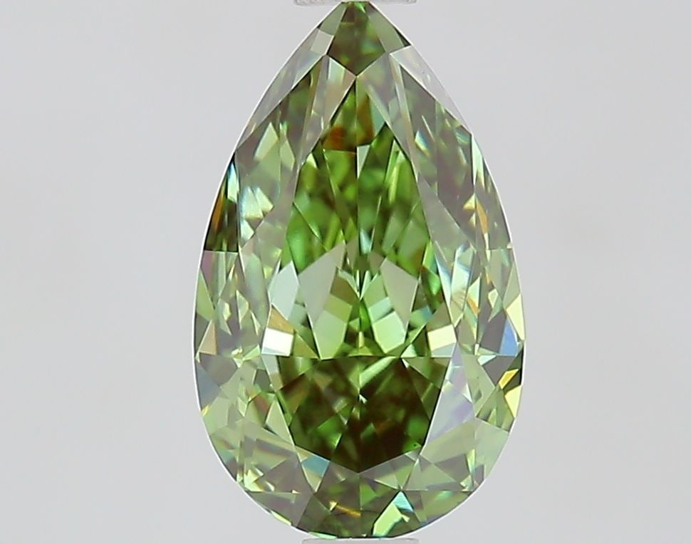 Loose Diamond - PEAR 1.62ct Fancy Vivid Green VVS2: Loose Diamond - PEAR 1.62ct Fancy Vivid Green VVS2 Source: This is a real non-mined Diamond that has been grown in a lab Shape: PEAR Carats: 1.62 Color: Fancy Vivid Green Certification: IGI Video: