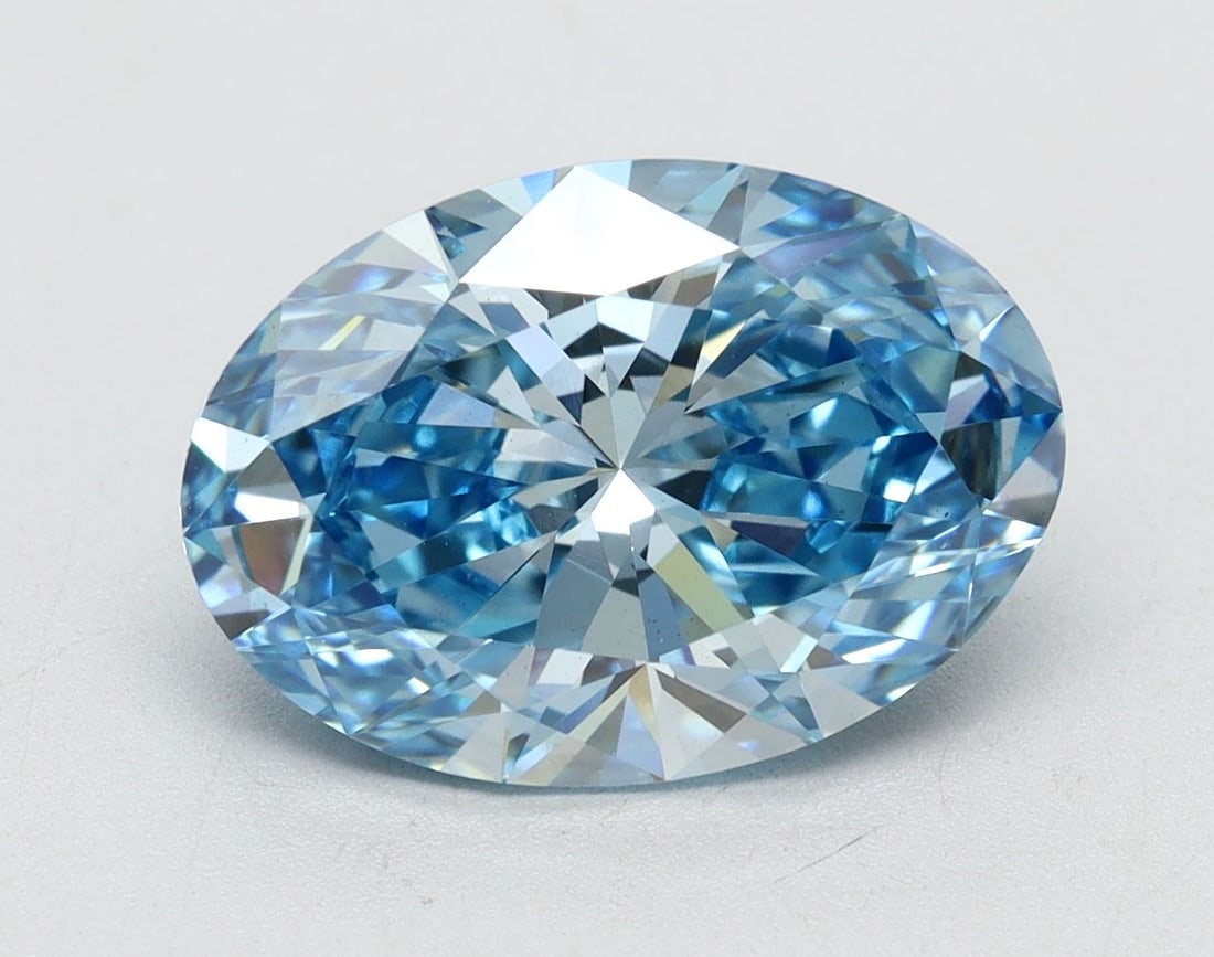 Loose Diamond - OVAL 2.73ct Fancy Vivid Blue VS1: Loose Diamond - OVAL 2.73ct Fancy Vivid Blue VS1 Source: This is a real non-mined Diamond that has been grown in a lab Shape: OVAL Carats: 2.73 Color: Fancy Vivid Blue Certification: IGI Video: