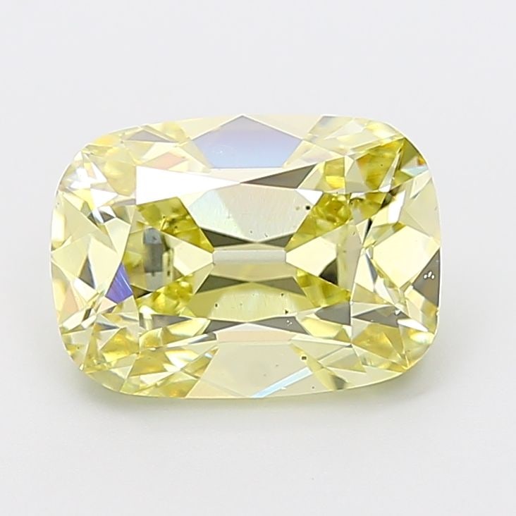 Loose Diamond - CUSHION BRILLIANT 4.51ct Fancy Light Yellow VS2: Loose Diamond - CUSHION BRILLIANT 4.51ct Fancy Light Yellow VS2 Source: This is a real non-mined Diamond that has been grown in a lab Shape: CUSHION BRILLIANT Carats: 4.51 Color: Fancy Light Yellow Ce