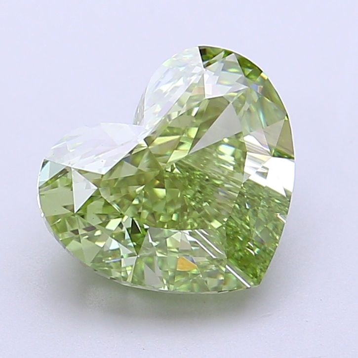 Loose Diamond - HEART 3.04ct Fancy Vivid Green VVS2: Loose Diamond - HEART 3.04ct Fancy Vivid Green VVS2 Source: This is a real non-mined Diamond that has been grown in a lab Shape: HEART Carats: 3.04 Color: Fancy Vivid Green Certification: IGI Video: