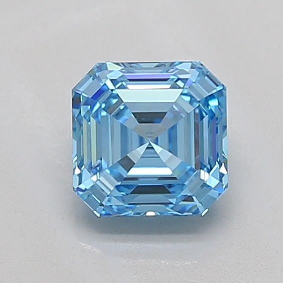 Loose Diamond - ASSCHER 1.01ct Fancy Vivid Blue VS2: Loose Diamond - ASSCHER 1.01ct Fancy Vivid Blue VS2 Source: This is a real non-mined Diamond that has been grown in a lab Shape: ASSCHER Carats: 1.01 Color: Fancy Vivid Blue Certification: IGI Video: