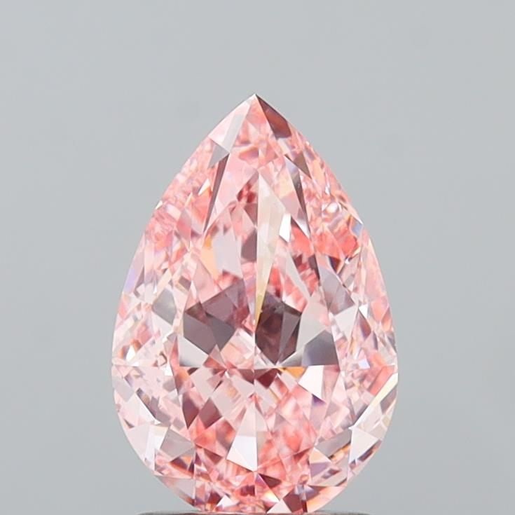 Loose Diamond - PEAR 2.01ct Fancy Vivid Pink VS1: Loose Diamond - PEAR 2.01ct Fancy Vivid Pink VS1 Source: This is a real non-mined Diamond that has been grown in a lab Shape: PEAR Carats: 2.01 Color: Fancy Vivid Pink Certification: IGI Video: