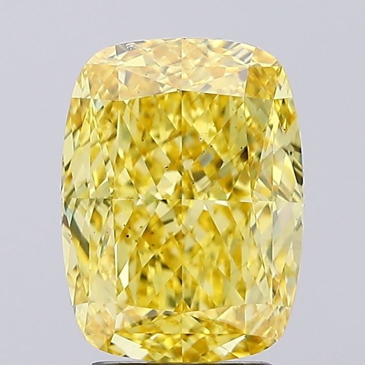 Loose Diamond - CUSHION MODIFIED 3.02ct Fancy Vivid Yellow VS2: Loose Diamond - CUSHION MODIFIED 3.02ct Fancy Vivid Yellow VS2 Source: This is a real non-mined Diamond that has been grown in a lab Shape: CUSHION MODIFIED Carats: 3.02 Color: Fancy Vivid Yellow Cert