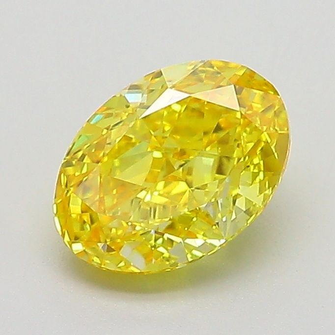 Loose Diamond - OVAL 1.23ct Fancy Vivid Yellow VVS2: Loose Diamond - OVAL 1.23ct Fancy Vivid Yellow VVS2 Source: This is a real non-mined Diamond that has been grown in a lab Shape: OVAL Carats: 1.23 Color: Fancy Vivid Yellow Certification: IGI The Diam