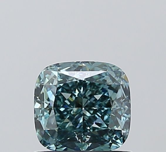 Loose Diamond - CUSHION MODIFIED 1.04ct Fancy Vivid Blueish Green VS1: Loose Diamond - CUSHION MODIFIED 1.04ct Fancy Vivid Blueish Green VS1 Source: This is a real non-mined Diamond that has been grown in a lab Shape: CUSHION MODIFIED Carats: 1.04 Color: Fancy Vivid Blue