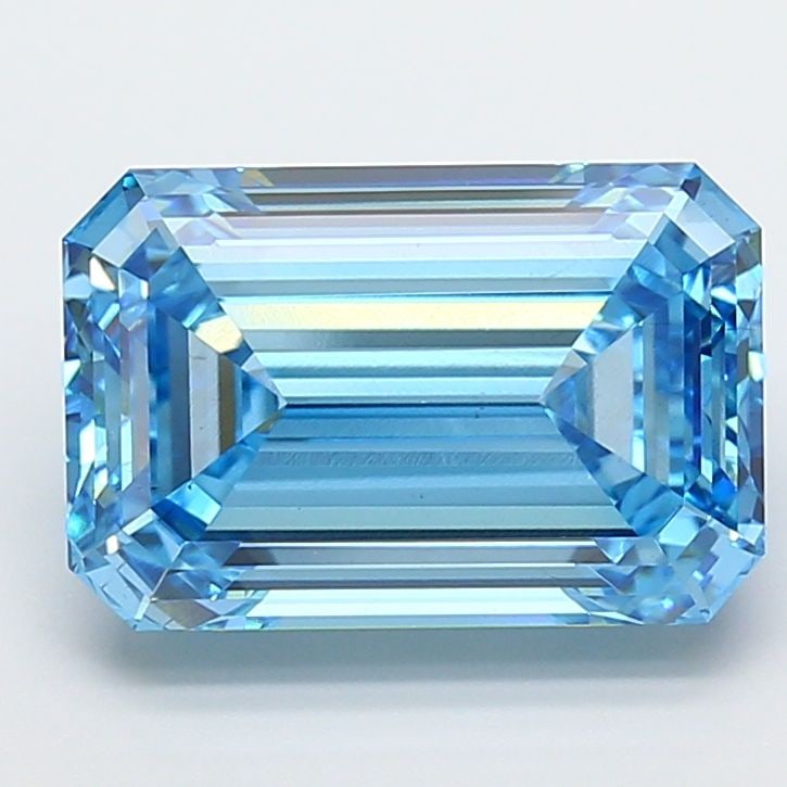 Loose Diamond - EMERALD 8.08ct Fancy Vivid Blue VS2: Loose Diamond - EMERALD 8.08ct Fancy Vivid Blue VS2 Source: This is a real non-mined Diamond that has been grown in a lab Shape: EMERALD Carats: 8.08 Color: Fancy Vivid Blue Certification: IGI Video: