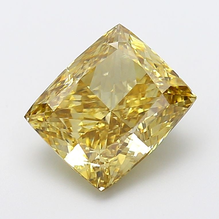 Loose Diamond - CUSHION MODIFIED 5.01ct Fancy Intense Yellow VS1: Loose Diamond - CUSHION MODIFIED 5.01ct Fancy Intense Yellow VS1 Source: This is a real non-mined Diamond that has been grown in a lab Shape: CUSHION MODIFIED Carats: 5.01 Color: Fancy Intense Yellow
