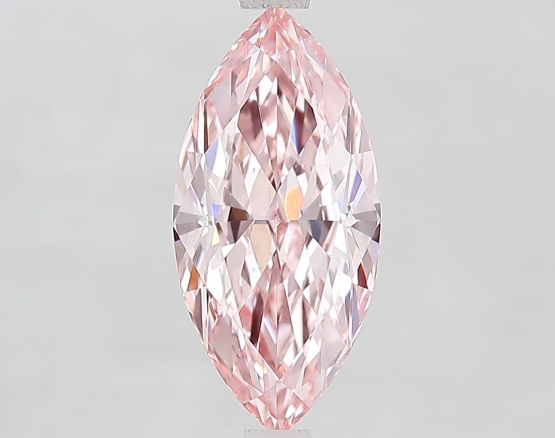 Loose Diamond - MARQUISE 2.76ct Fancy Vivid Pink VVS2: Loose Diamond - MARQUISE 2.76ct Fancy Vivid Pink VVS2 Source: This is a real non-mined Diamond that has been grown in a lab Shape: MARQUISE Carats: 2.76 Color: Fancy Vivid Pink Certification: IGI Vide