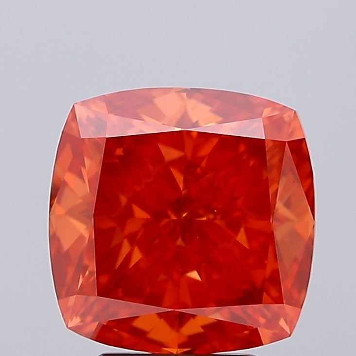 Loose Diamond - CUSHION BRILLIANT 4.37ct Fancy Vivid Orange VS1: Loose Diamond - CUSHION BRILLIANT 4.37ct Fancy Vivid Orange VS1 Source: This is a real non-mined Diamond that has been grown in a lab Shape: CUSHION BRILLIANT Carats: 4.37 Color: Fancy Vivid Orange Ce