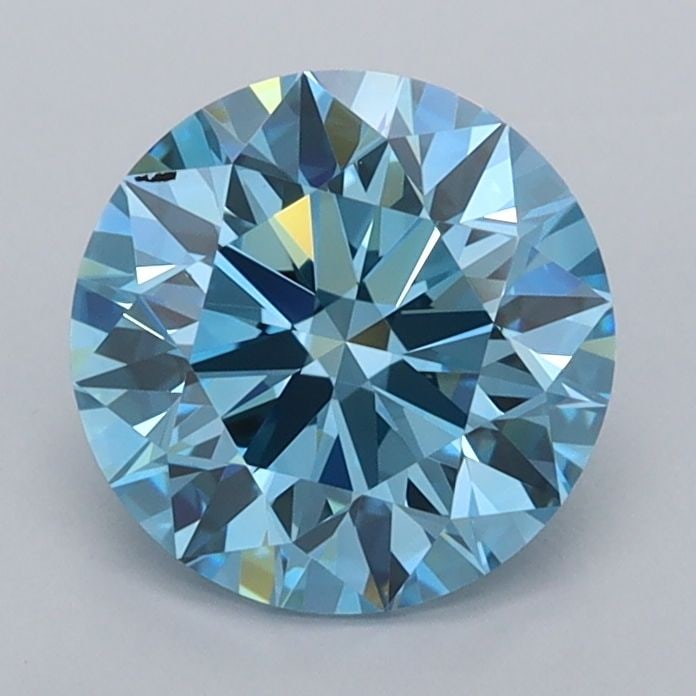 Ideal Loose Diamond - ROUND 1.56ct Fancy Vivid Blue VVS2: Ideal Loose Diamond - ROUND 1.56ct Fancy Vivid Blue VVS2 Source: This is a real non-mined Diamond that has been grown in a lab Shape: ROUND Carats: 1.56 Color: Fancy Vivid Blue Certification: IGI Vide