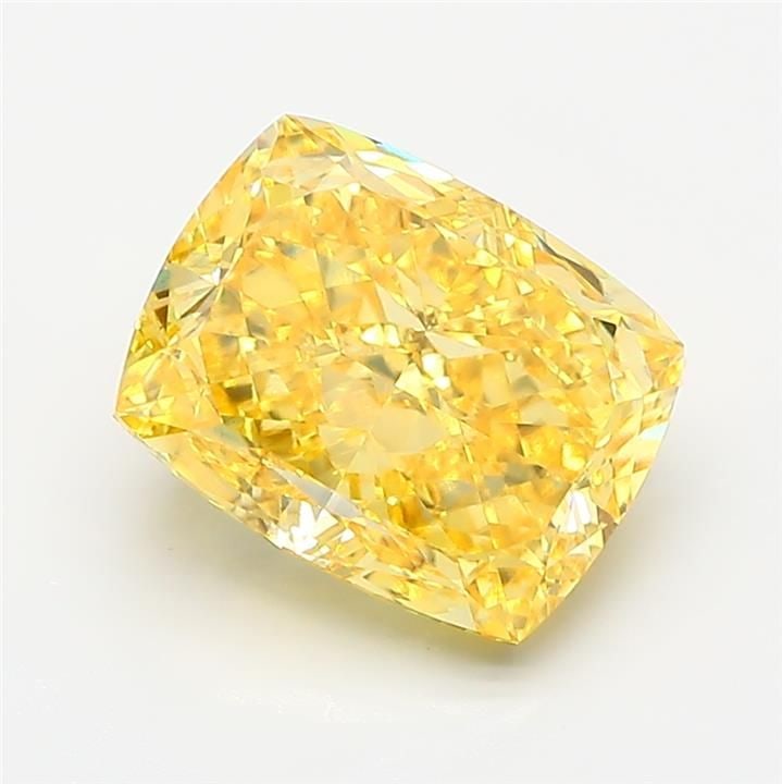 Loose Diamond - CUSHION MODIFIED 4.12ct Fancy Vivid Yellow VS2: Loose Diamond - CUSHION MODIFIED 4.12ct Fancy Vivid Yellow VS2 Source: This is a real non-mined Diamond that has been grown in a lab Shape: CUSHION MODIFIED Carats: 4.12 Color: Fancy Vivid Yellow Cert