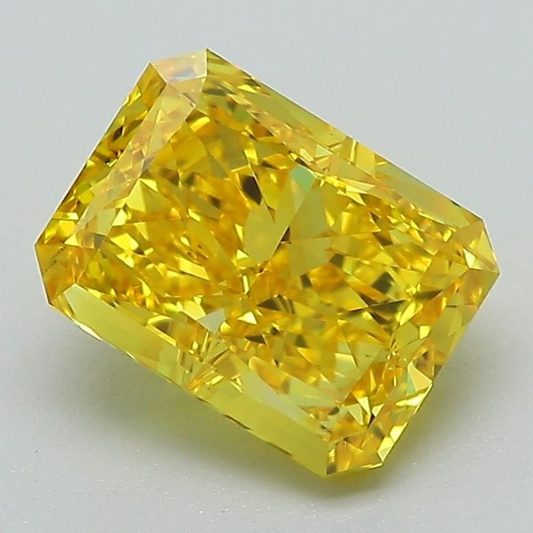 Loose Diamond - RADIANT 2.37ct Fancy Vivid Yellow VVS2: Loose Diamond - RADIANT 2.37ct Fancy Vivid Yellow VVS2 Source: This is a real non-mined Diamond that has been grown in a lab Shape: RADIANT Carats: 2.37 Color: Fancy Vivid Yellow Certification: IGI Vi