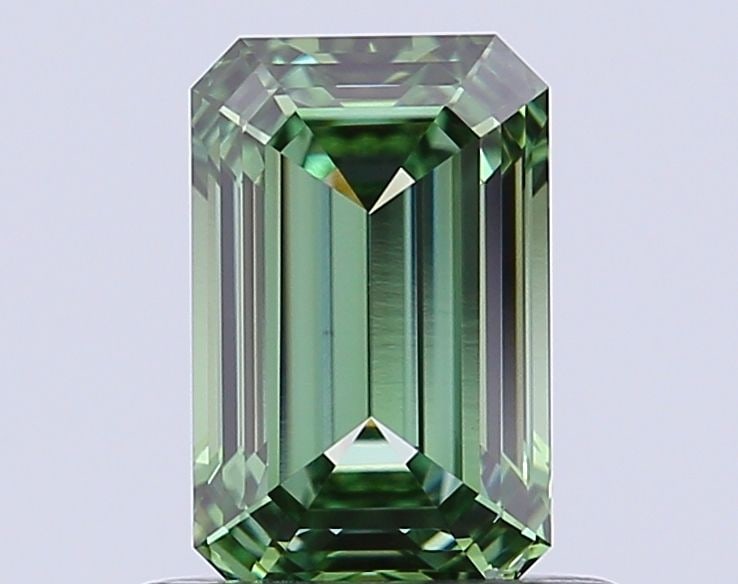 Loose Diamond - EMERALD 1.11ct Fancy Vivid Green VVS2: Loose Diamond - EMERALD 1.11ct Fancy Vivid Green VVS2 Source: This is a real non-mined Diamond that has been grown in a lab Shape: EMERALD Carats: 1.11 Color: Fancy Vivid Green Certification: IGI The 