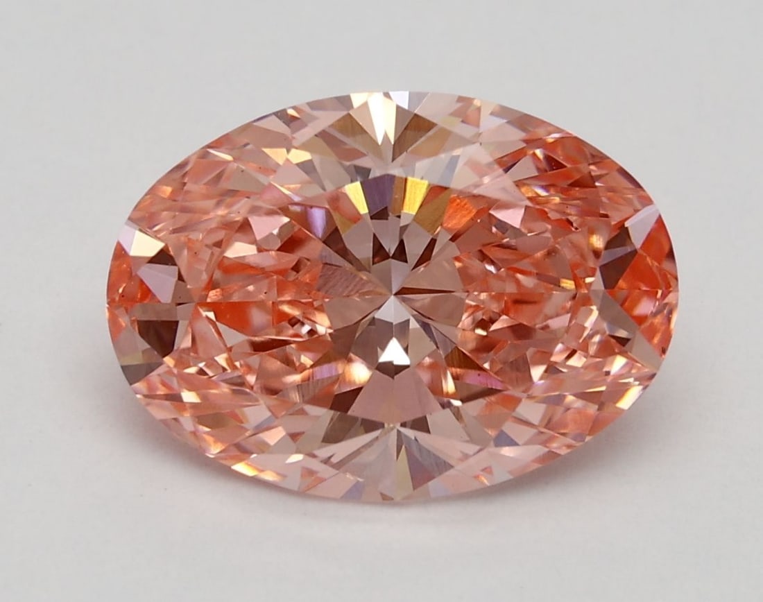 Loose Diamond - OVAL 2.53ct Fancy Vivid Pink VS1: Loose Diamond - OVAL 2.53ct Fancy Vivid Pink VS1 Source: This is a real non-mined Diamond that has been grown in a lab Shape: OVAL Carats: 2.53 Color: Fancy Vivid Pink Certification: IGI Video:
