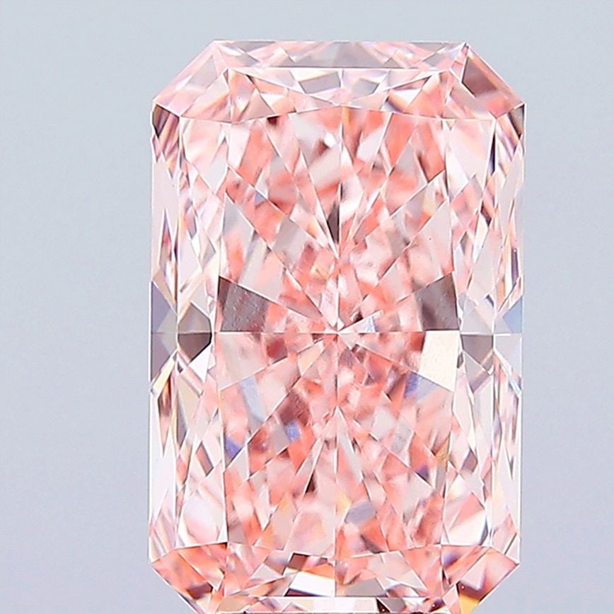 Loose Diamond - RADIANT 8.06ct Fancy Vivid Pink VVS2: Loose Diamond - RADIANT 8.06ct Fancy Vivid Pink VVS2 Source: This is a real non-mined Diamond that has been grown in a lab Shape: RADIANT Carats: 8.06 Color: Fancy Vivid Pink Certification: IGI Video: