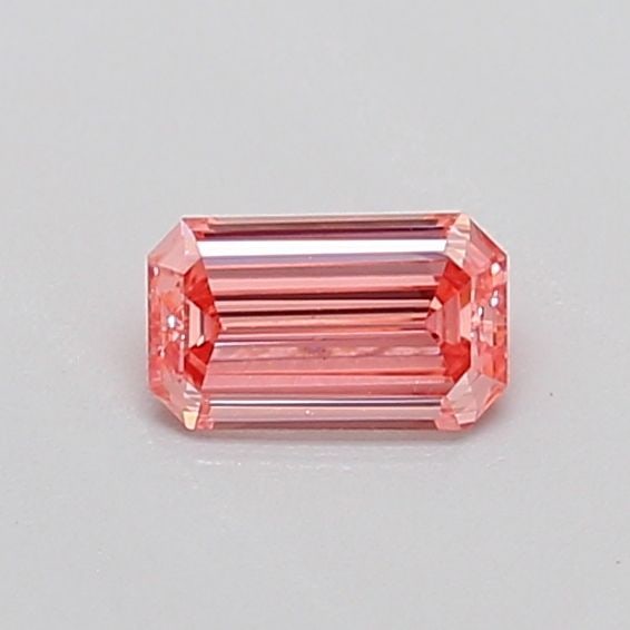 Loose Diamond - EMERALD 0.3ct Fancy Vivid Pink VS2: Loose Diamond - EMERALD 0.3ct Fancy Vivid Pink VS2 Source: This is a real non-mined Diamond that has been grown in a lab Shape: EMERALD Carats: 0.3 Color: Fancy Vivid Pink Certification: IGI Video: