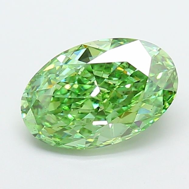 Loose Diamond - OVAL 2.09ct Fancy Vivid Green SI1: Loose Diamond - OVAL 2.09ct Fancy Vivid Green SI1 Source: This is a real non-mined Diamond that has been grown in a lab Shape: OVAL Carats: 2.09 Color: Fancy Vivid Green Certification: IGI Video: